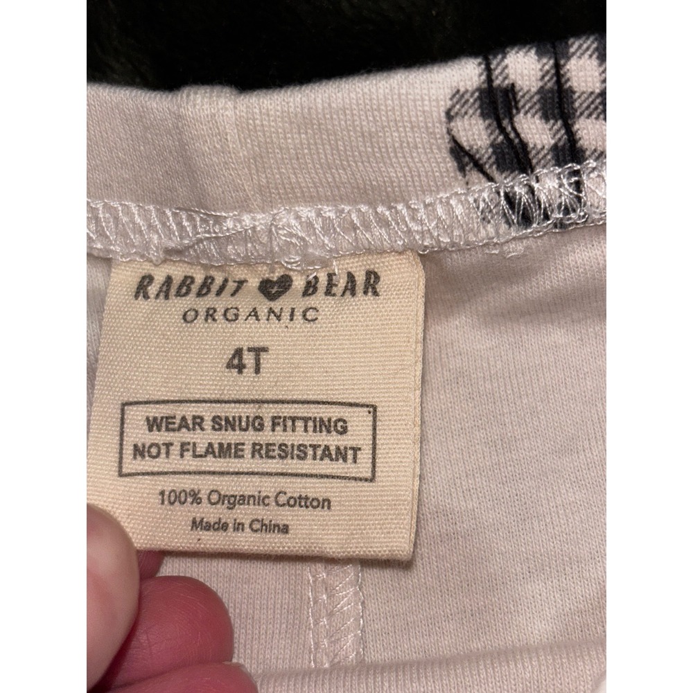 Rabbit Bear Organic Cotton Kids Pajama Pants 4T Pumpkin Halloween Gingham - Picture 2 of 3